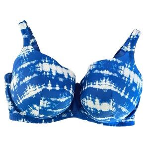 Cacique Bra Women's 40H LIghtly Lined Balconette Blue White Tie Dyed Cooling